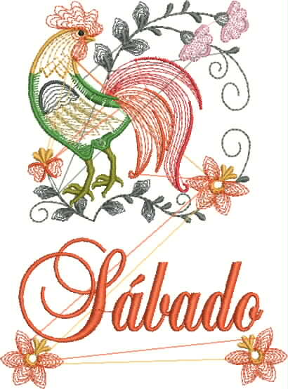 Garden Hen Embroidery Design