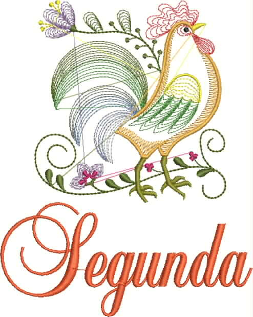 Country Chicken Embroidery Design