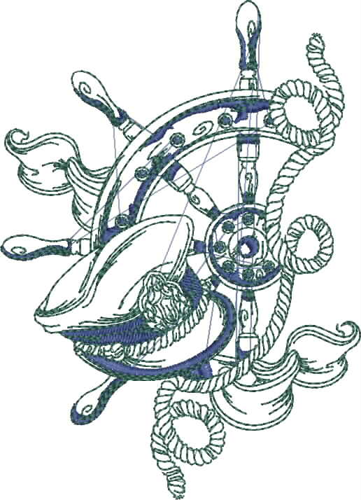Sea Voyage Anchor Embroidery Design