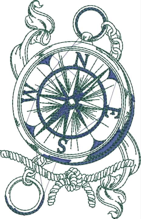 Chevron Rope Sailor’s Machine Embroidery