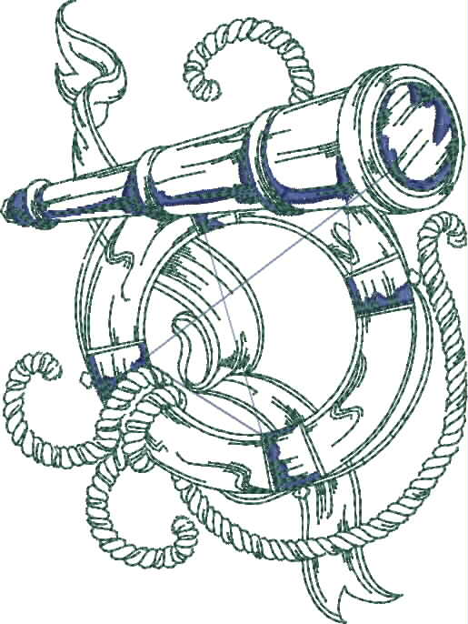 Blue Anchor Nautical Embroidery Pattern