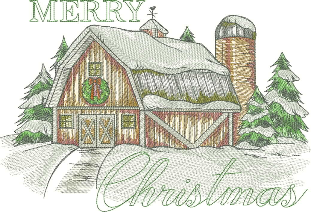 Elegant Christmas Present Embroidery