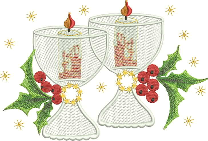 Red & White Holiday Ornament Embroidery