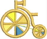 Multicolor Wheel Embroidery Design