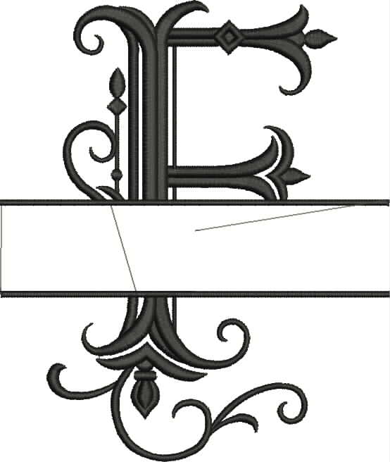 Split Monogram Letter F