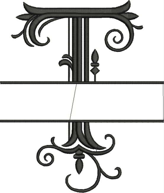 Split Monogram Letter T