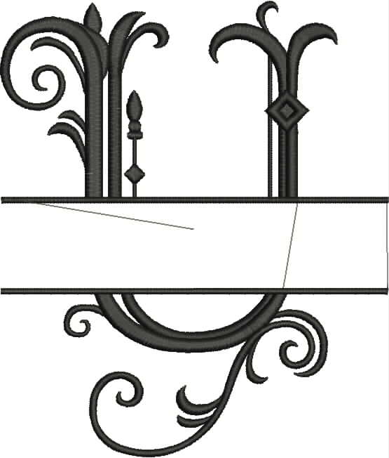 Split Monogram Letter U