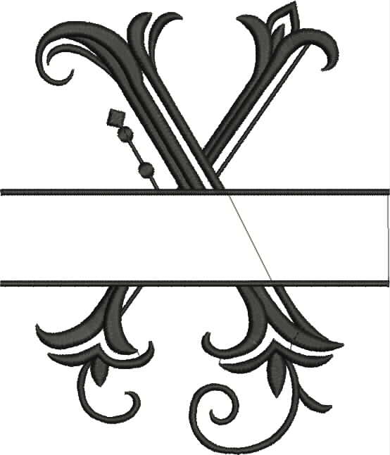Split Monogram Letter X