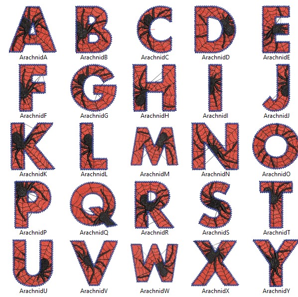 Script Letter Alphabet Embroidery Pattern Set