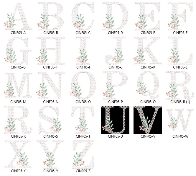 Classic Monogram Alphabet Embroidery File