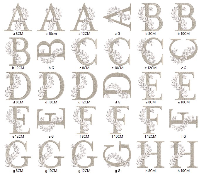 Classic Letter Embroidery Alphabet Bundle