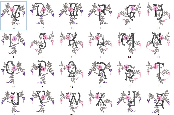 Retro Alphabet Embroidery Letter Set