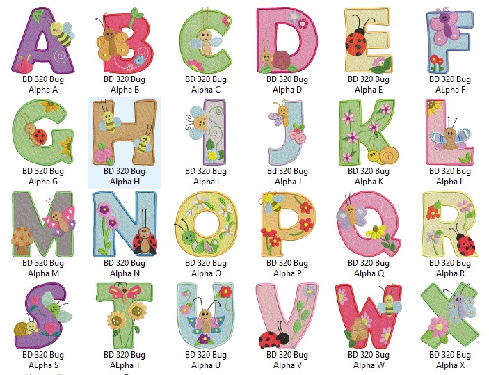 Luxury Alphabet Letter Embroidery Collection