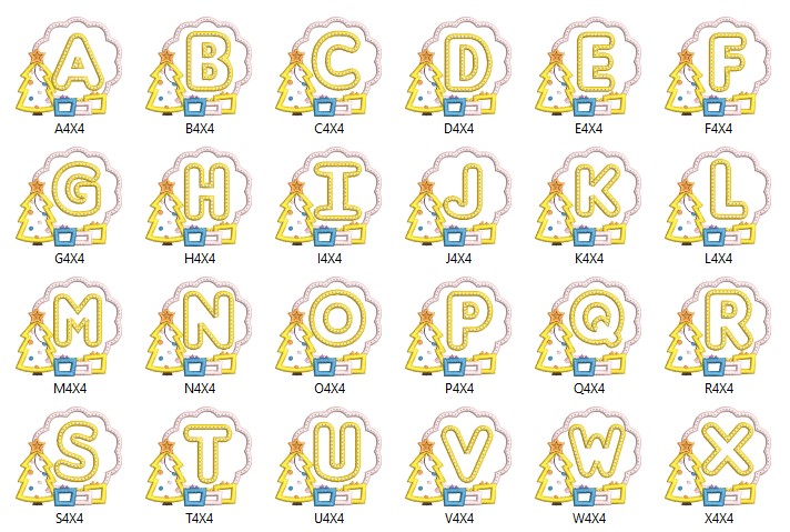 Vintage Style Alphabet Embroidery Letters