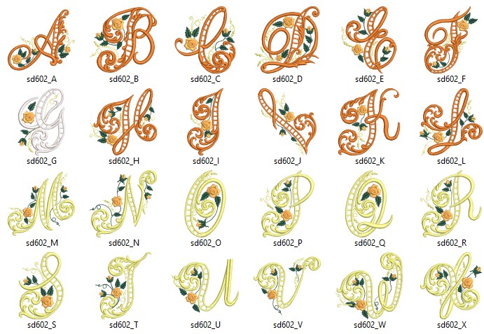 Decorative Monogram Letter Embroidery Design
