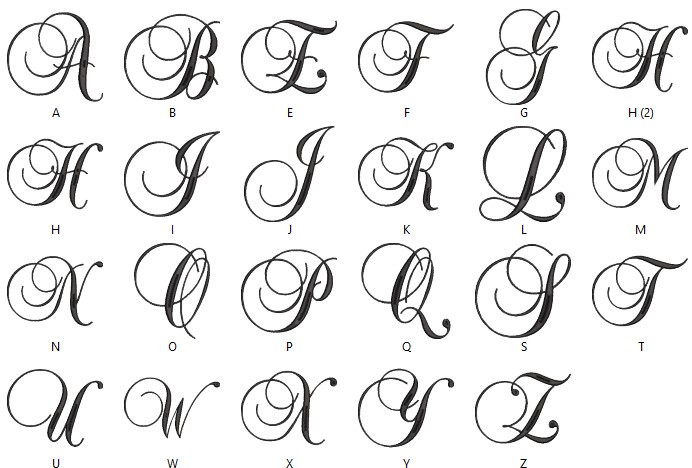 Modern Monogram Alphabet Embroidery Design