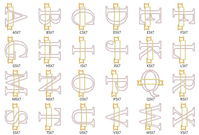 Exclusive Alphabet Monogram Embroidery Design