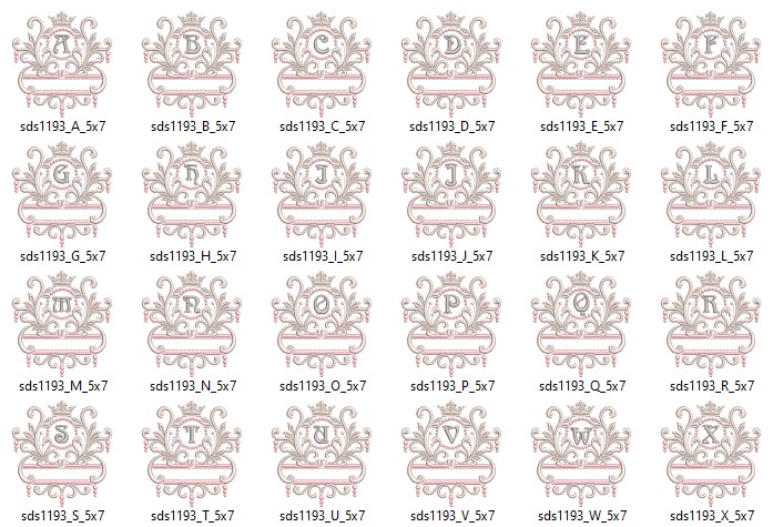 Modern M Alphabet Monogram Embroidery Design