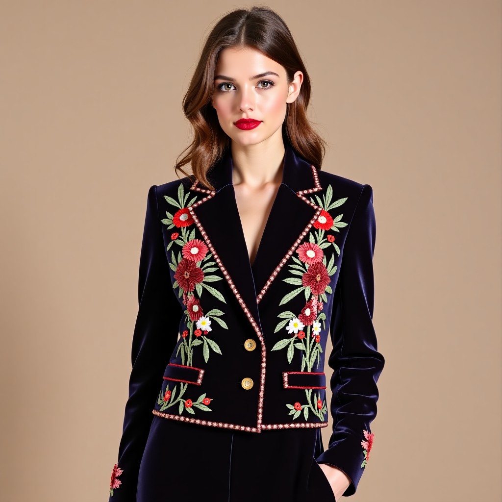 Elegant Imperial Women's Embroidery Blazer
