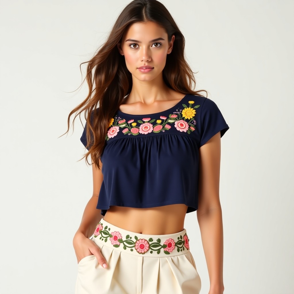 Premium Floral Charm Stylish Embroidery Design for Women's Dresses
