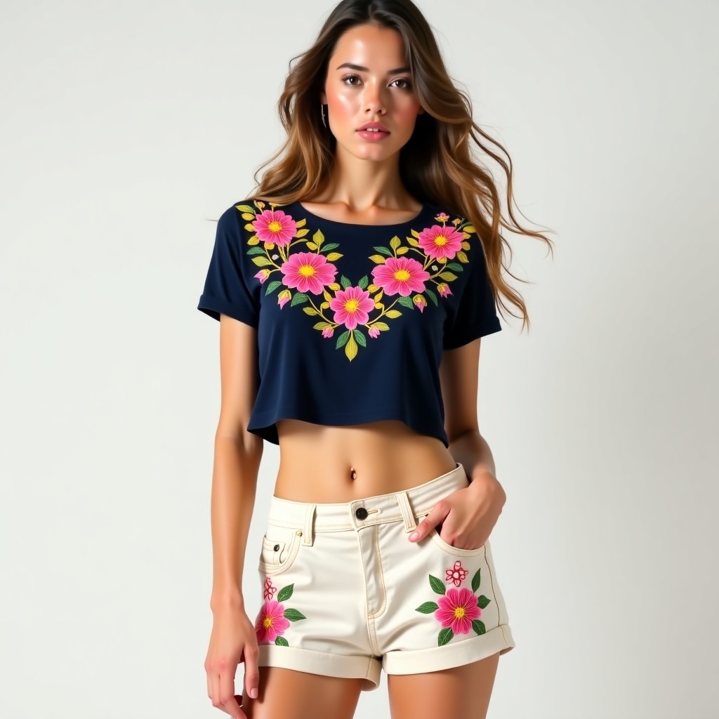Timeless Blossom Stylish Floral Embroidery Design for Women's Dresses