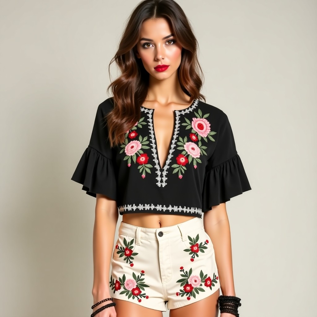 Luxury Orchid Charm Stylish Floral Embroidery Design for Women's Dresses