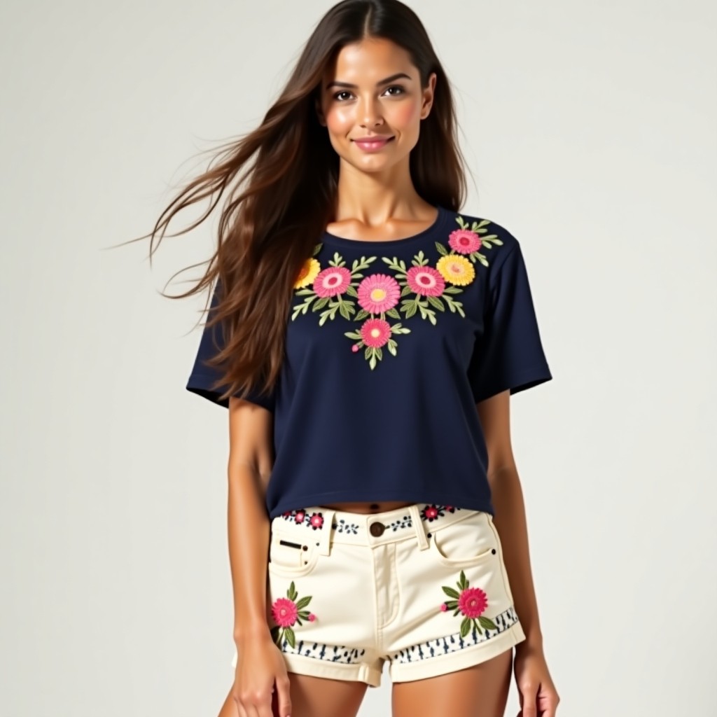 Couture Blossom Stylish Floral Embroidery Design for Women's Dresses