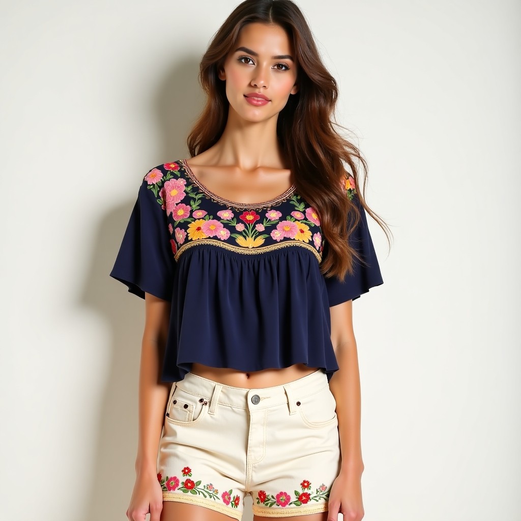 Imperial Blossom Stylish Floral Embroidery Design for Women's Dresses