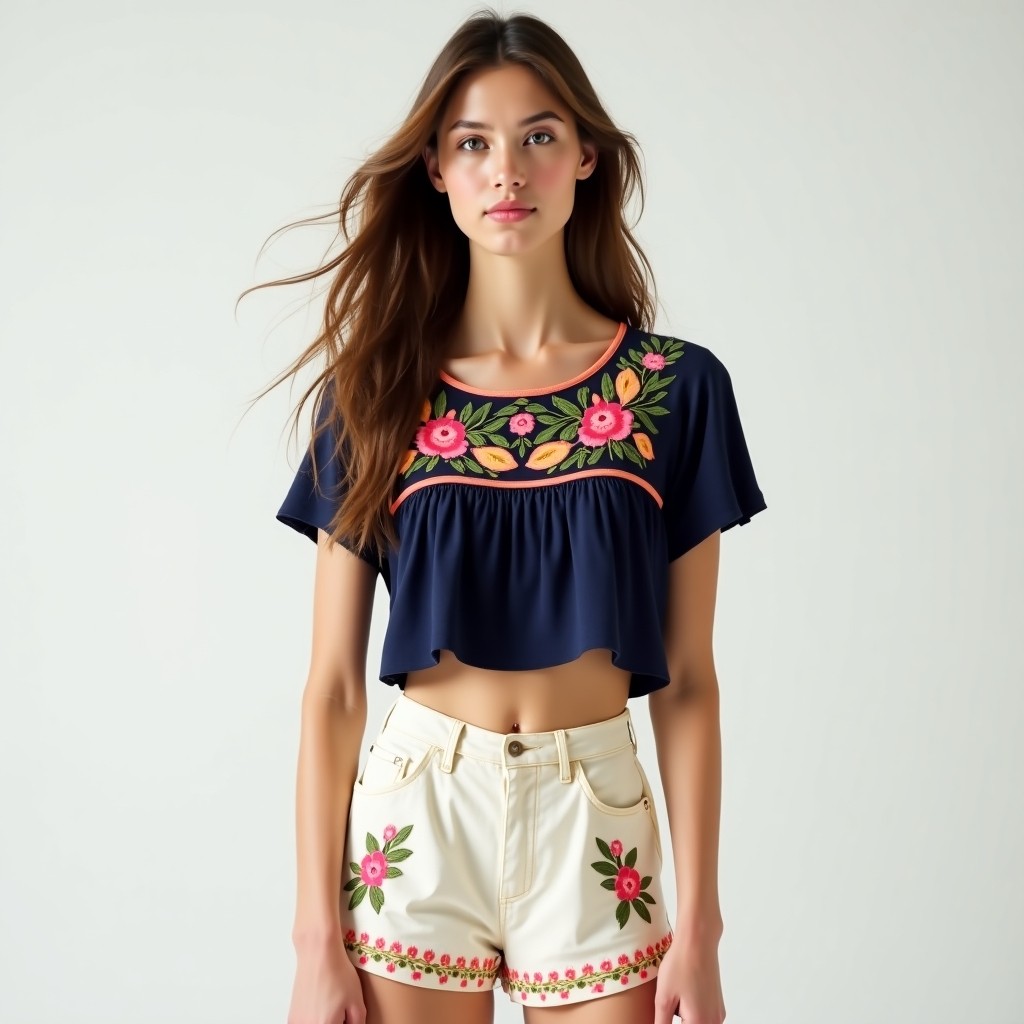 Royal Violet Garden Stylish Floral Embroidery Design for Women's Dresses