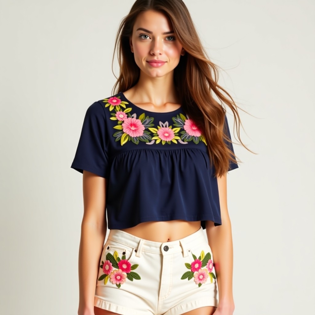 Luxury Petal Bloom Stylish Floral Embroidery Design for Women's Dresses