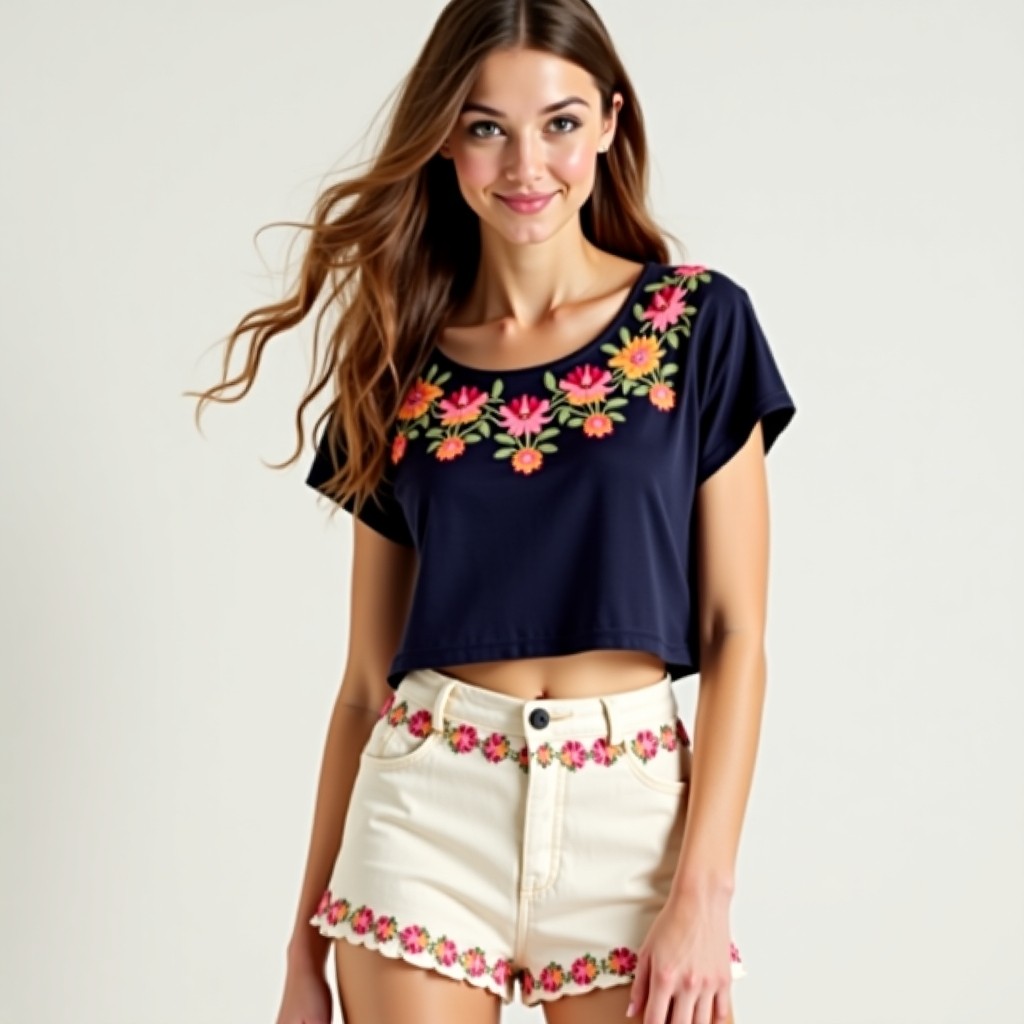 Elegant Rose Bouquet Stylish Floral Embroidery Design for Women's Dresses