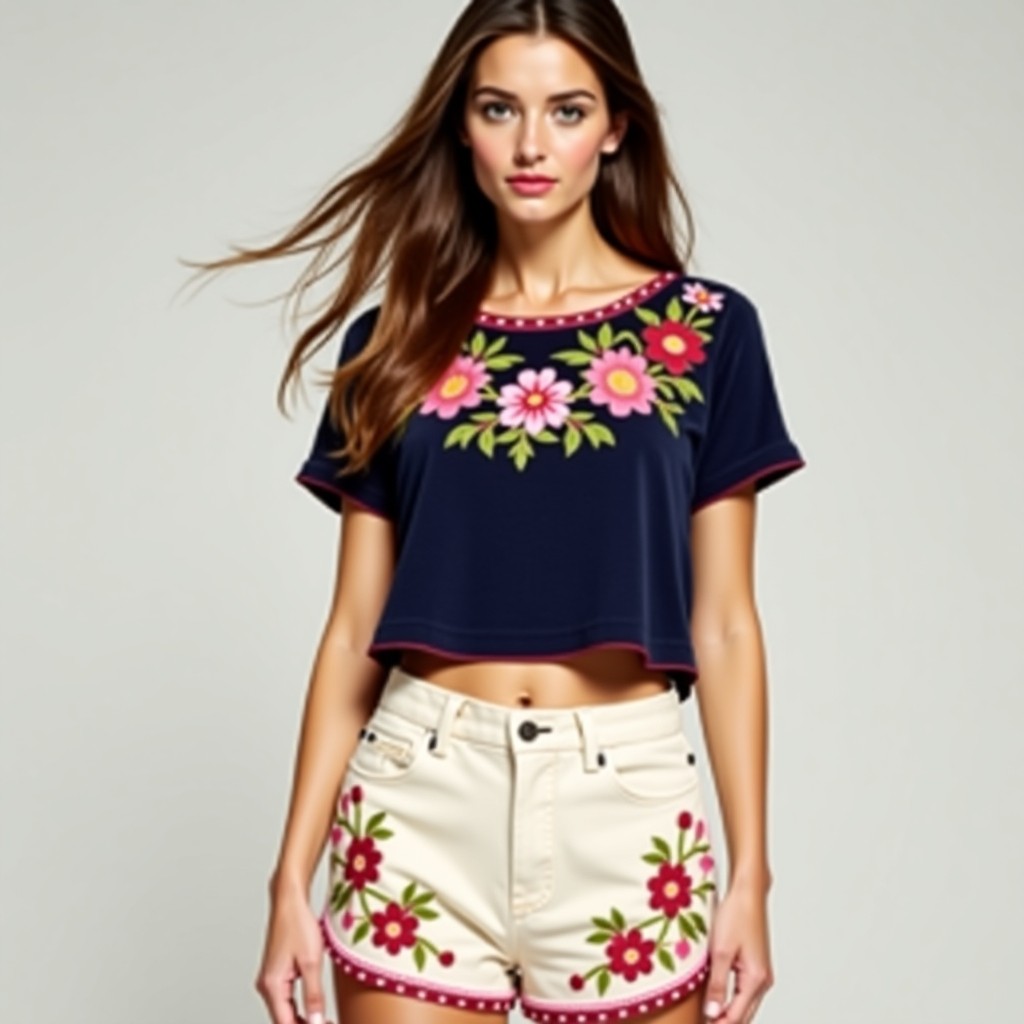 Regal Floral Harmony Stylish Floral Embroidery Design for Women's Dresses