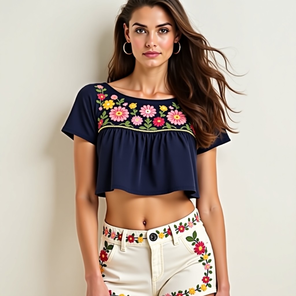 Prestige Orchid Garden Stylish Floral Embroidery Design for Women's Dresses