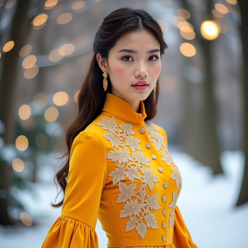 Regal Velvet Bloom Embroidered Women's Dress