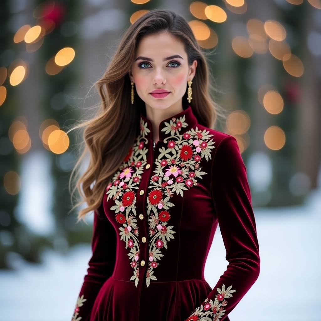 Majestic Velvet Garden Luxury Dress