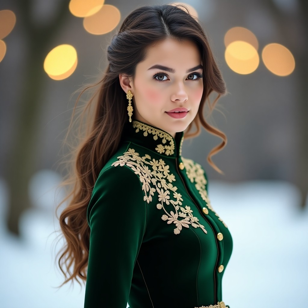 Elite Burgundy Rose Embroidered Velvet Dress