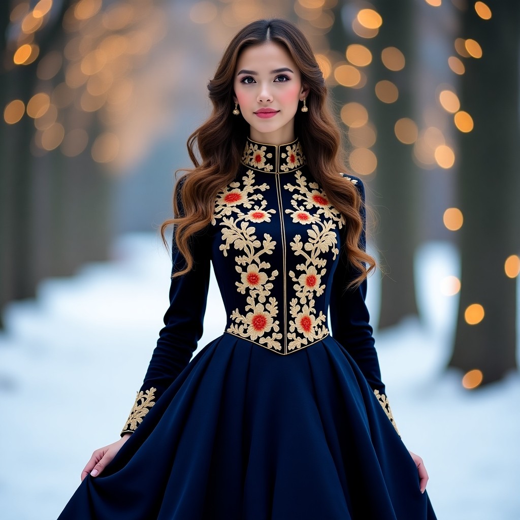 Luxury Burgundy Floral Heritage Velvet Dress