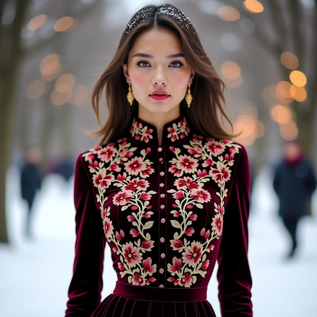 Heritage Velvet Floral Luxury Dress