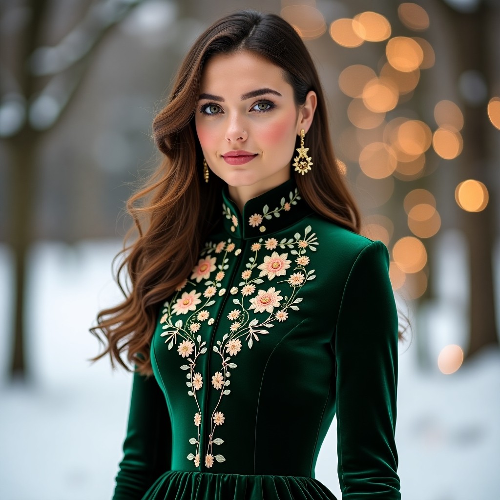 Grand Royal Velvet Embroidery Collection Dress