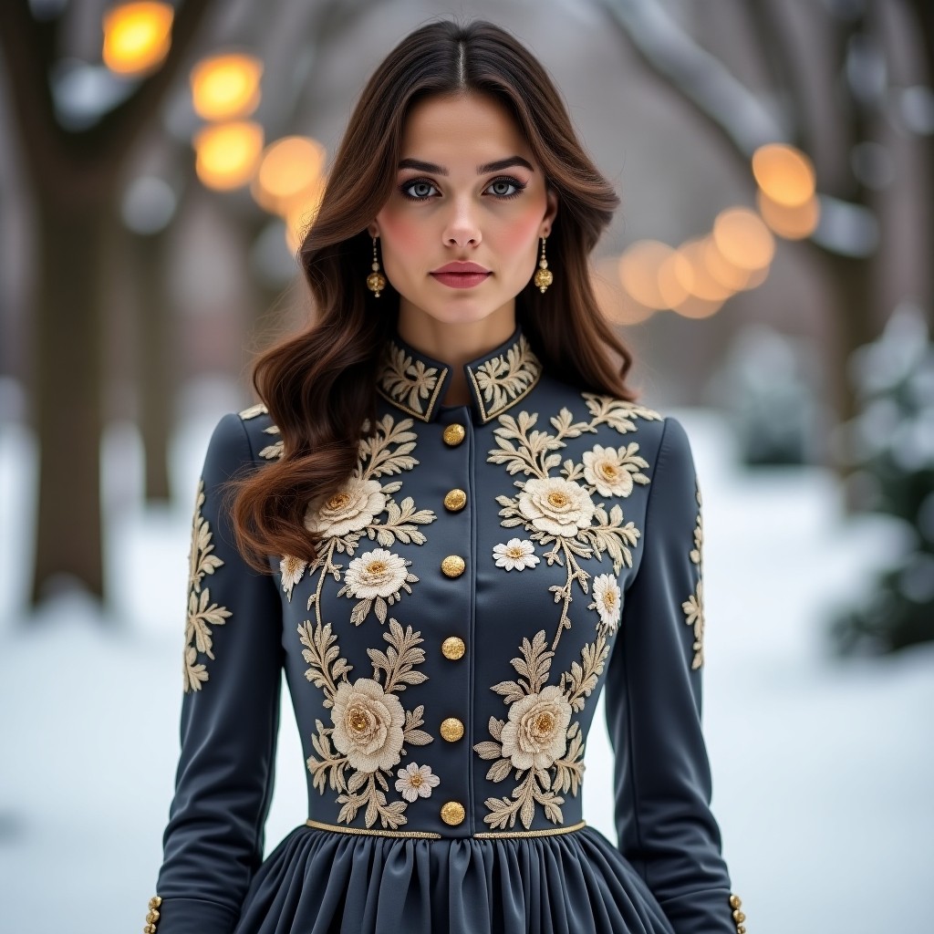 Premium Bordeaux Velvet Embroidered Dress