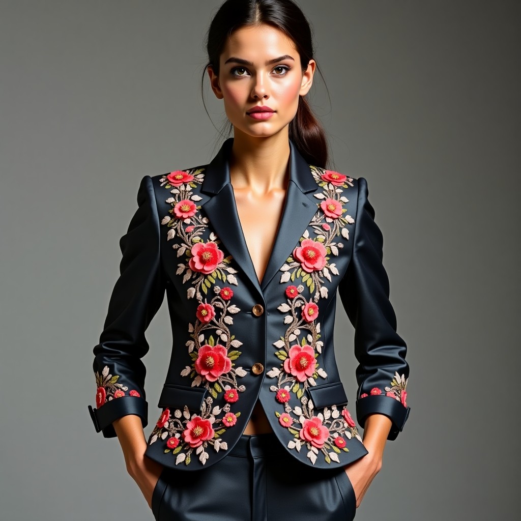 Elite Royal Floral Tailored Blazer