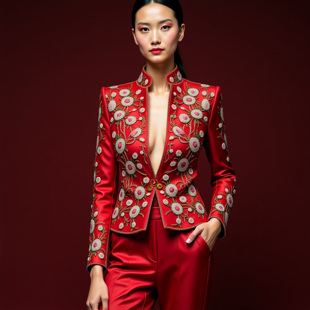 Platinum Heritage Floral Embroidered Luxury Jacket