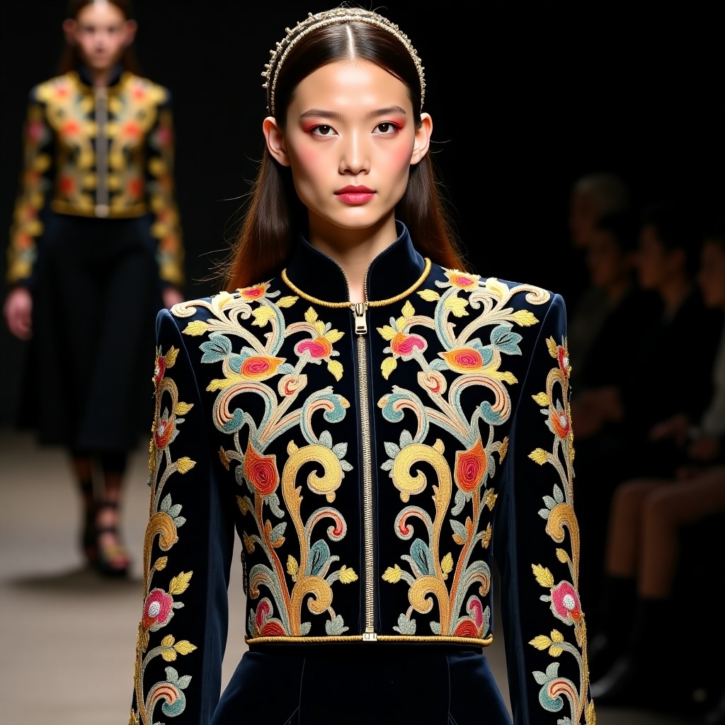Luxury Floral Harmony Women's Blazer