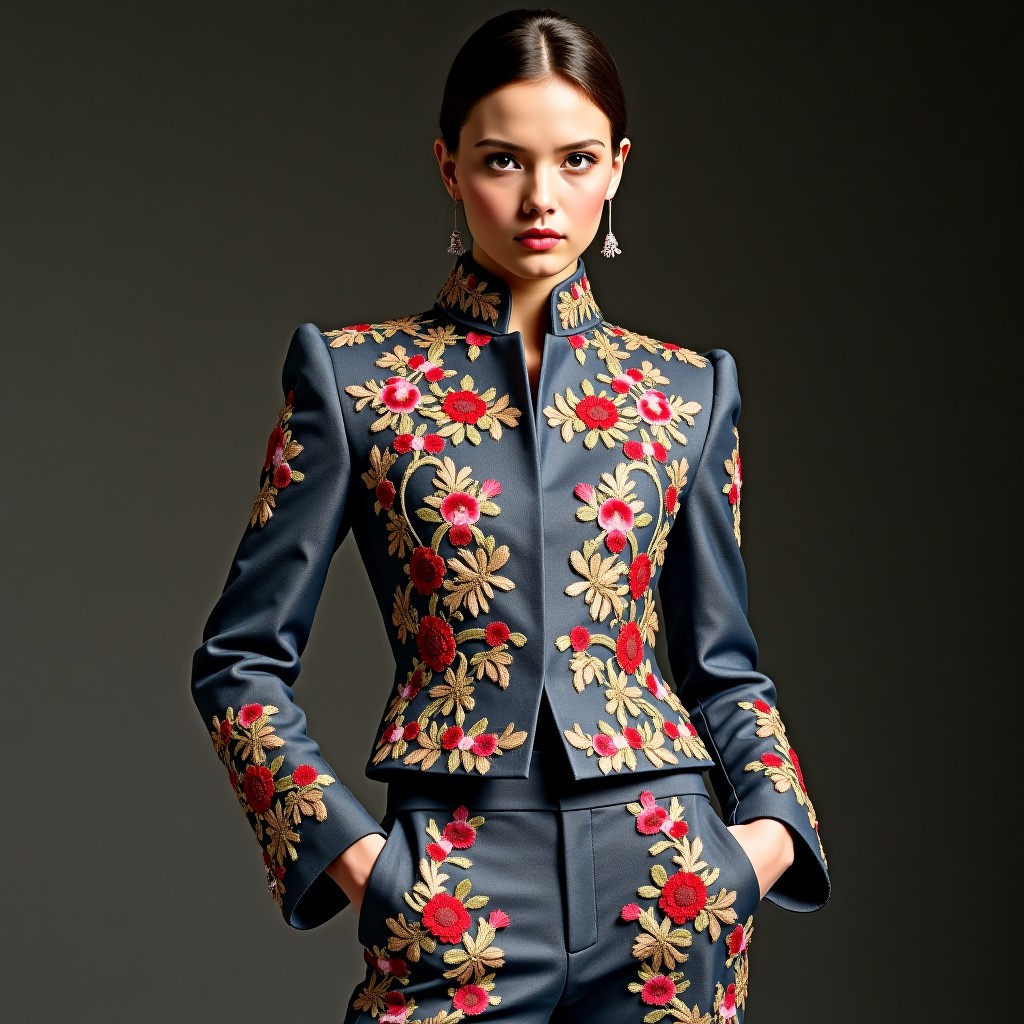 Majestic Floral Crown Designer Blazer