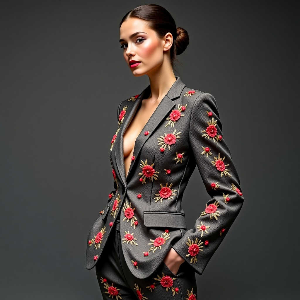 Grand Orchid Floral Tailored Jacket