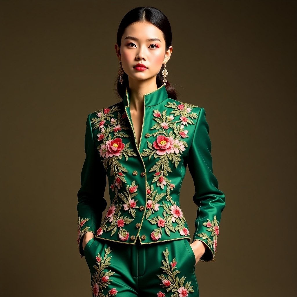 Crown Prestige Floral Embroidered Designer Jacket