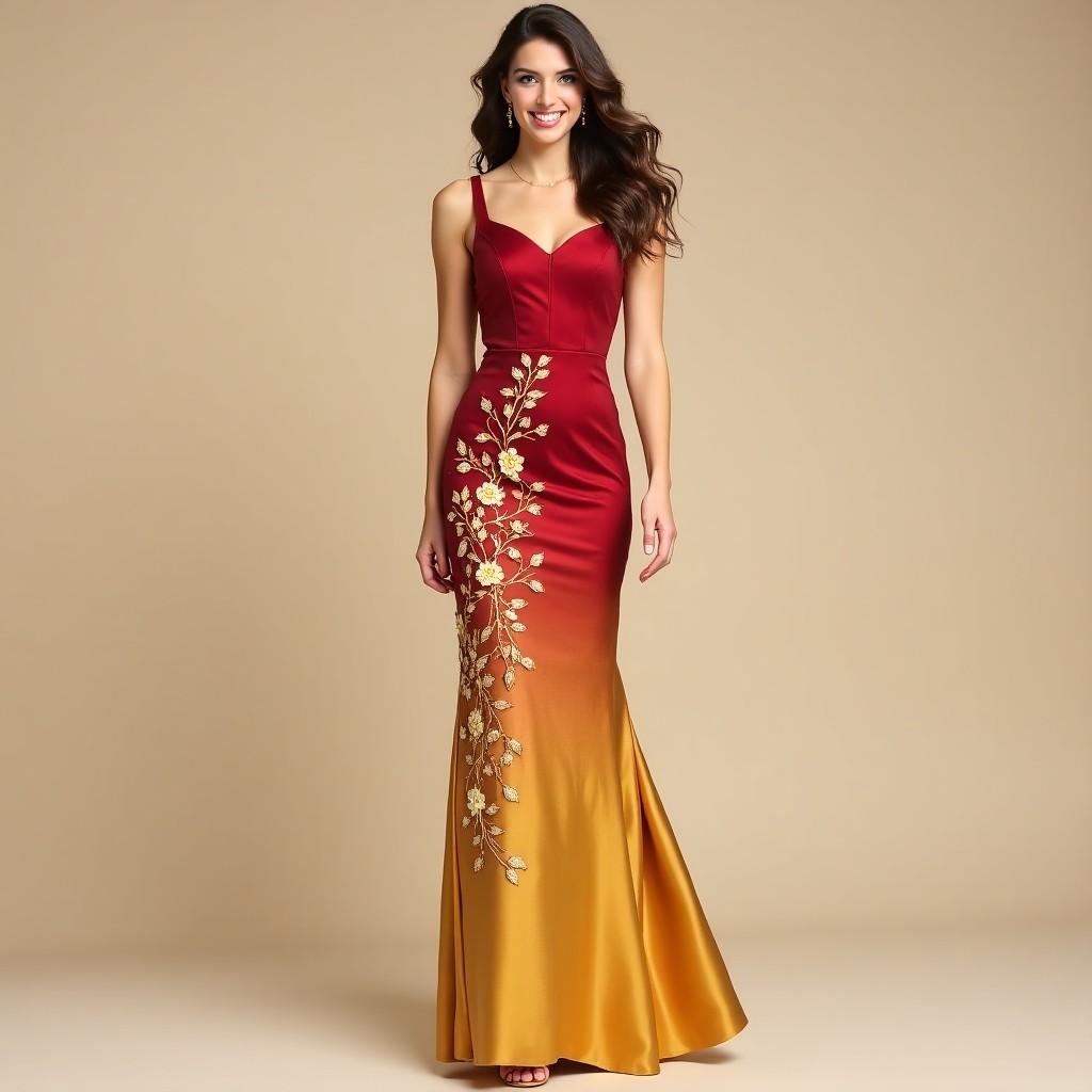 Imperial Blossom Luxe Embroidered Mermaid Gown