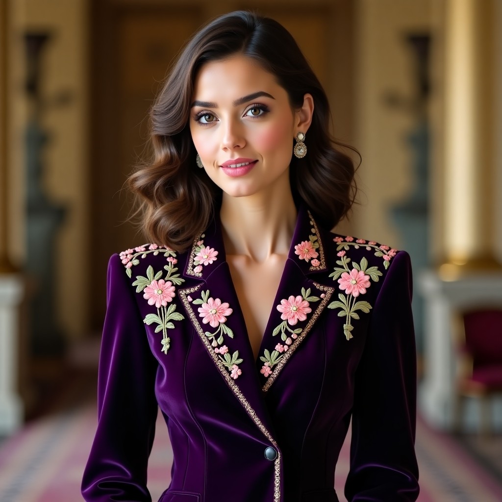 Prestige Botanical Bloom Embroidered Formal Jacket