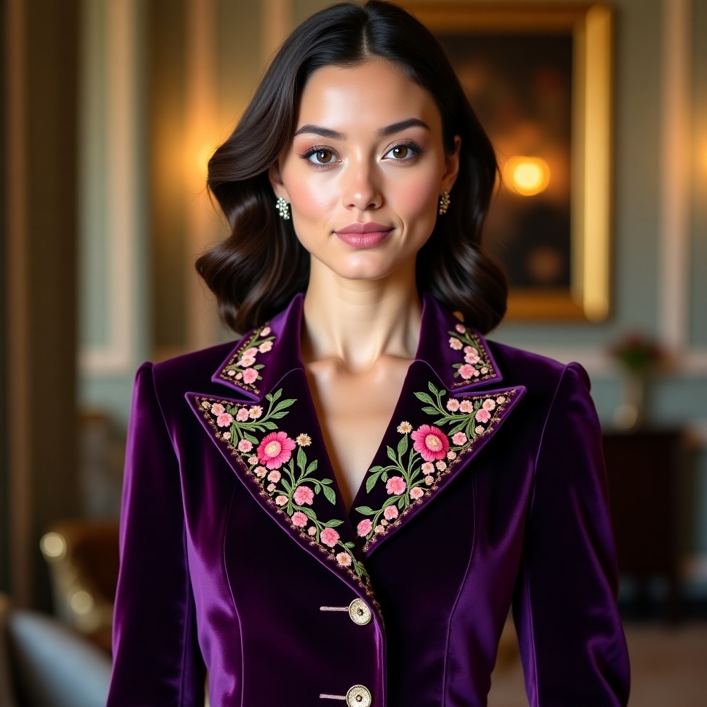 Elite Floral Harmony Women's Designer Blazer