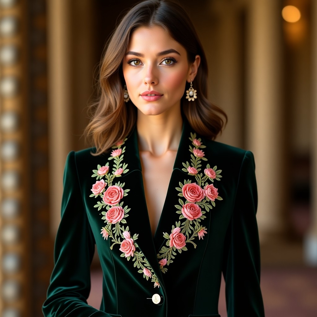 Designer Regal Blossom Embroidered Formal Blazer